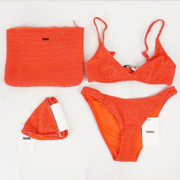 NWT Triangl Maia Bikini Top/Bottom and Vinca Bikini Top Set in Mato Red Size S - Picture 1 of 12